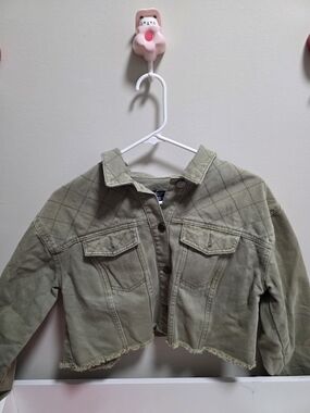 Splendid Olive Quilted Cropped Jacket